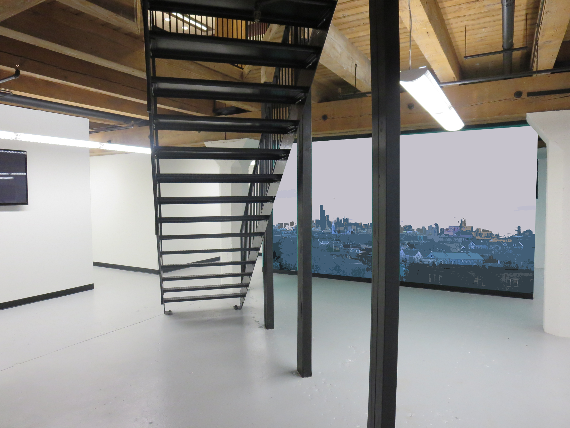 Large-scale corporate mural installation